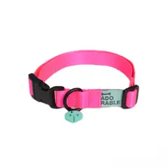 WAWAW - Collar para perro talla XS unicolor adorable fucsia neón