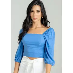 RAGGED - Blusa macana Azul hortensia