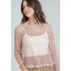 RAGGED - Blusa malla Rosado palo de rosa Ragged.