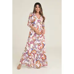 RAGGED - Vestido largo nina Blanco crudo