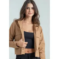 RAGGED - Chaqueta corta bolsillos Beige oscuro