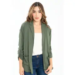 RAGGED - Chaqueta abierta con solapa Verde militar