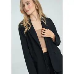 RAGGED - Chaqueta larga tipo blazer Negro