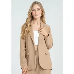 RAGGED - Chaqueta larga tipo blazer Beige oscuro