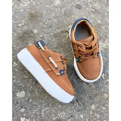 GENERICO - Mocasin Niño Casual Kids Babucha Cosido Comodo- Miel
