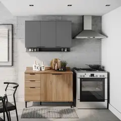 BERTOLINI - Mueble Superior Multiuso Cocina 120 cm MDP 3 Puertas Gris