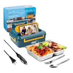 ARTICULOSALTAGAMA - Lonchera Eléctrica Porta Comida Metálica Calienta a 110v y en carro a 12v