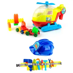 ENERGY PLUS - Kit Juguetes x2 Helicóptero + Juego Herramientas Cinturón