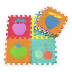 INFANTILES CAJUROMIX - Tapete Rompecabezas 10 Fichas Piso Foamy Frutas