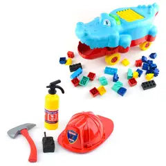 ENERGY PLUS - Combo Aventuras Cocodrilo Montable bloques + Set de Bombero