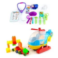 ENERGY PLUS - Doble Diversión Set Médico Infantil + Helicóptero didáctico