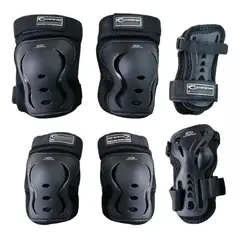 CANARIAM - Proteccion Patinaje Rodillera Coderas Guantes Skate Negro XS
