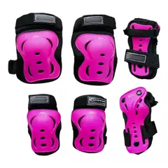CANARIAM - Proteccion Patinaje Rodilleras Codera Guante Skate Fucsia L