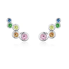 ALHAJAS - Aretes Topos Fiesta Con Circones Para Mujer En Plata 925