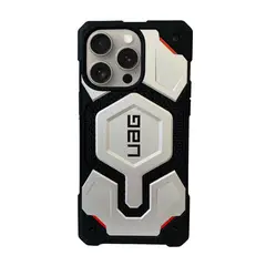 GENERICO - Estuche UAG Monarch Pro Para iPhone 15 Pro Max - Plateado con Negro