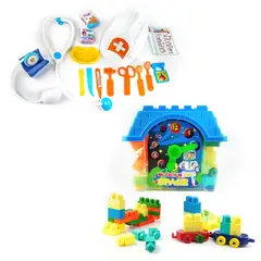 ENERGY PLUS - Combo Educativo Set Médico infantil + Casa Bloques 60 Pzas