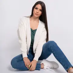 LEC LEE - Sweater Abierto Mujer Crudo