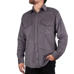 LEC LEE - Camisa En Pana Hombre gris-