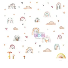 FRAGOLA KIDS - Sticker Vinilos Decorativos Pared Adhesivo Infantil Bebe Arcoiris