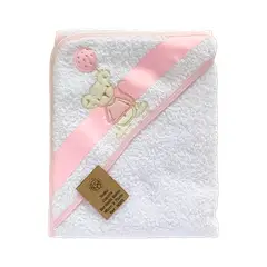 EL ROPERO DE SARITA - Secado Mágico Rosado - Toalla Bordada con Capota