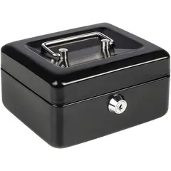 KOBALT - Mini caja de efectivo negra en acero y con cerradura