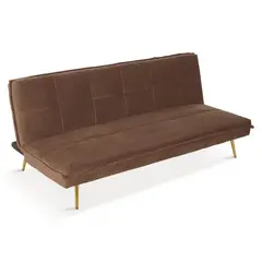 GENERICO - Sofá sencillo Advance en tela lino café Reclinable de 3 Puestos