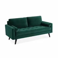 GENERICO - Sofá Advance sencillo verde en tela lino Reclinable 2 Puestos