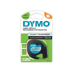 DYMO - Cinta Rotuladora Letratag Plastica Transparente