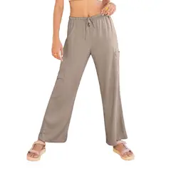 LEONISA - Pantalón tipo cargo con elástico en cintura ajustable