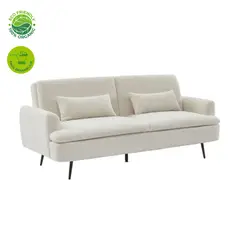 GENERICO - Sofá cama blanco beds advance sencillo en tela ovejera 2 Puestos