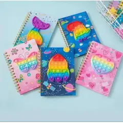 INFANTILES CAJUROMIX - Libreta Agenda cohete Pop It + Mini Libreta De Obsequio