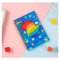 INFANTILES CAJUROMIX - Libreta Agenda dinosaurio Pop It + Mini Libreta De Obsequio