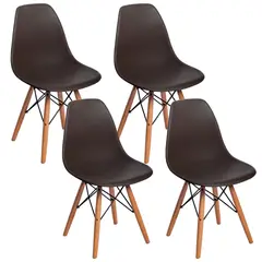 PLASTICOS MQ - Silla Eames Silla Eiffel Moderna Color Negro x4 Marca Mq