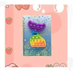 INFANTILES CAJUROMIX - Libreta Agenda sirena Pop It + Mini Libreta De Obsequio