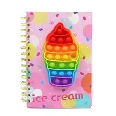 INFANTILES CAJUROMIX - Libreta Agenda helado Pop It + Mini Libreta De Obsequio