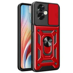 GENERICO - Funda Case Protector Cámara Slider Compatible Oppo A79 5G Rojo