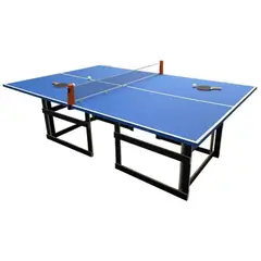 GENERICO - Mesa de Ping Pong Comercial Azul - Todo Inlcuido - Base en Madera
