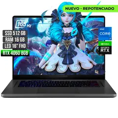 ROG ZEPHYRUS INTEL CORE I7-13620H RTX 4060 8GB SSD 512GB RAM 16GB LED 16" FHD 165Hz