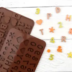 SELVA NEGRA - Molde Silicona Choco Happy Birthday Números y Simbolos