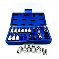 GENERICO - Juego De Copas Y Puntas Torx 30 Piezas