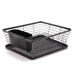 HOMETLY - Escurridor con Bandeja de color negro Escurridor Negro