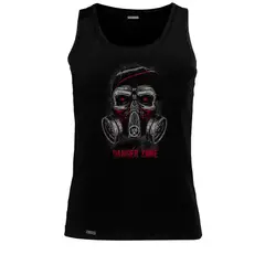 CREACIONES NU CROWN - Camiseta Esqueleto Camisilla Mascara de gas zona de peligro Nu Crown