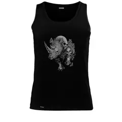 CREACIONES NU CROWN - Camiseta Esqueleto Camisilla Rinoceronte Craneos Hombre Nu Crown