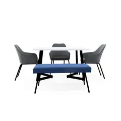 VENECIA - Set de Comedor 5P Rio Sillas Mendoza y Butaco