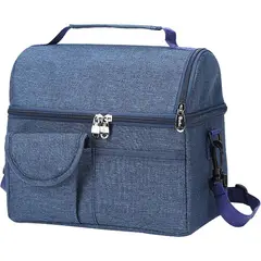 ONE PIXEL - Lonchera Térmica Bolsa Almuerzo Impermeable Doble Bolsillo Azul