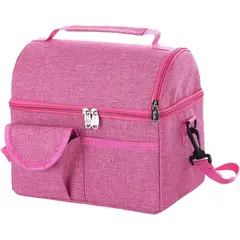 ONE PIXEL - Lonchera Térmica Bolsa Almuerzo Impermeable Doble Bolsillo Rosa
