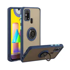 GENERICO - Funda Estuche Mate Con Anillo Compatible Samsung A21S Azul
