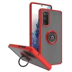 GENERICO - Funda Estuche Mate Con Anillo Compatible Samsung S20 FE Rojo