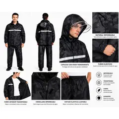 MULTIPLACE COLOMBIA - Impermeable para motociclista reflectivo camuflado moderno-