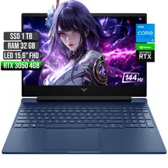 HP - VICTUS INTEL CORE I5-12450H RTX 3050 4GB SSD 1TB RAM 32GB LED 15,6" FHD 144Hz